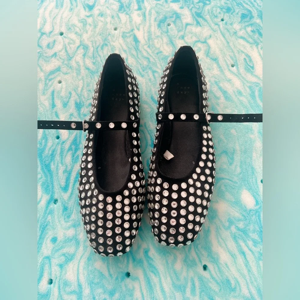 a new day Black Studded Mary Jane Flats - Picture 1 of 3
